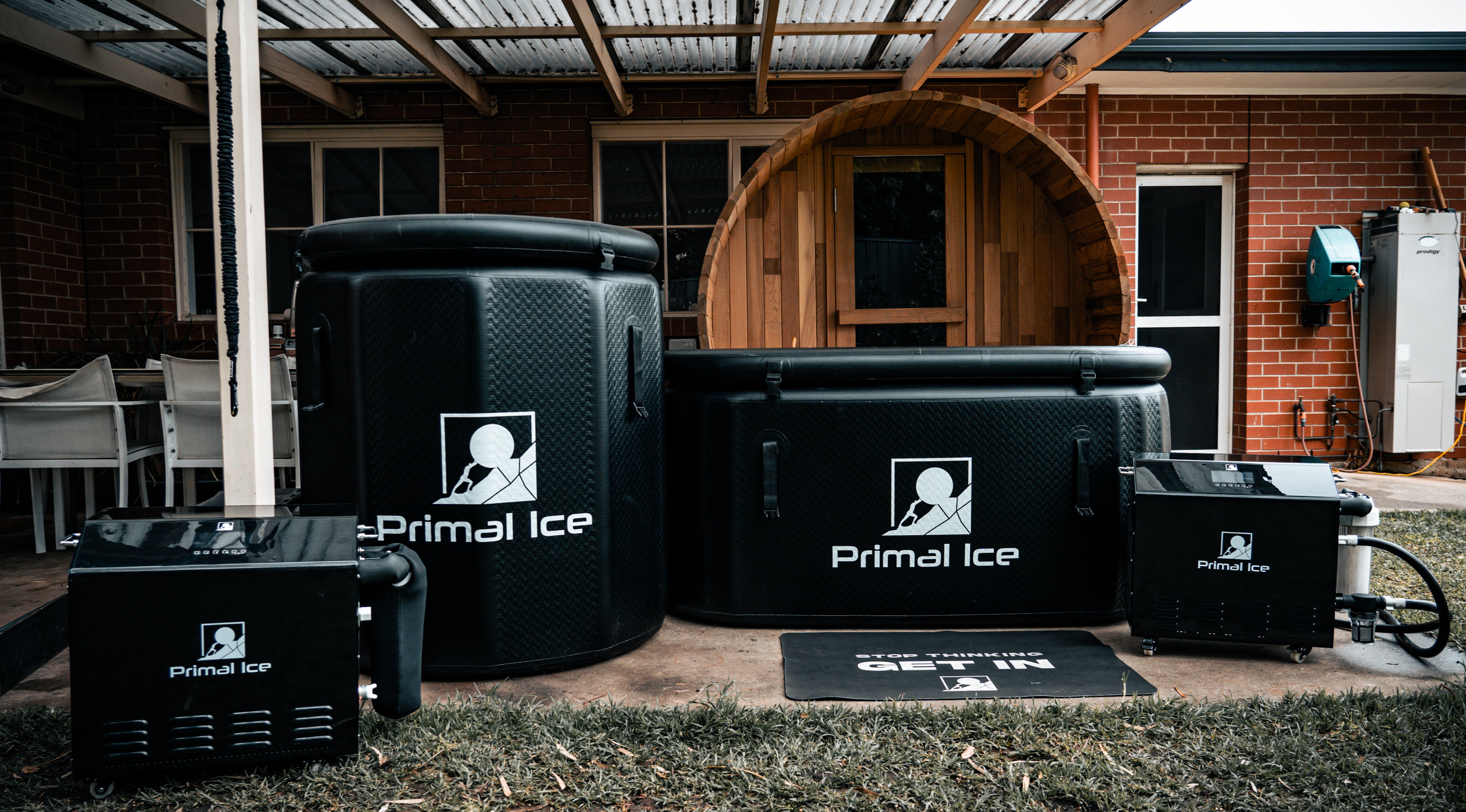 variety of primal ice bath tubs and chillers