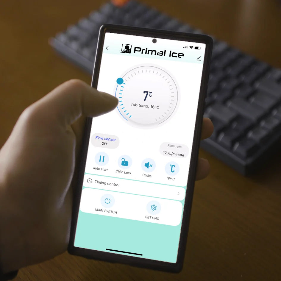 person using primal ice application on smartphone